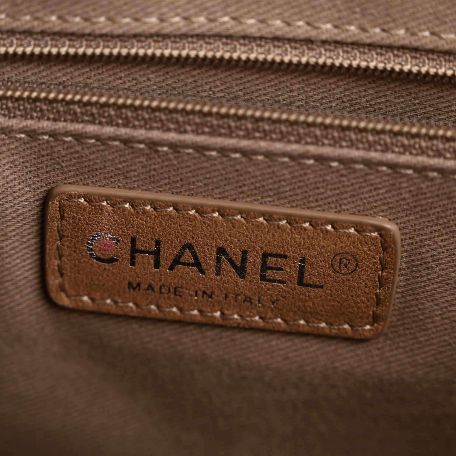 Calfskin Stitched CC Pocket Tote Beige