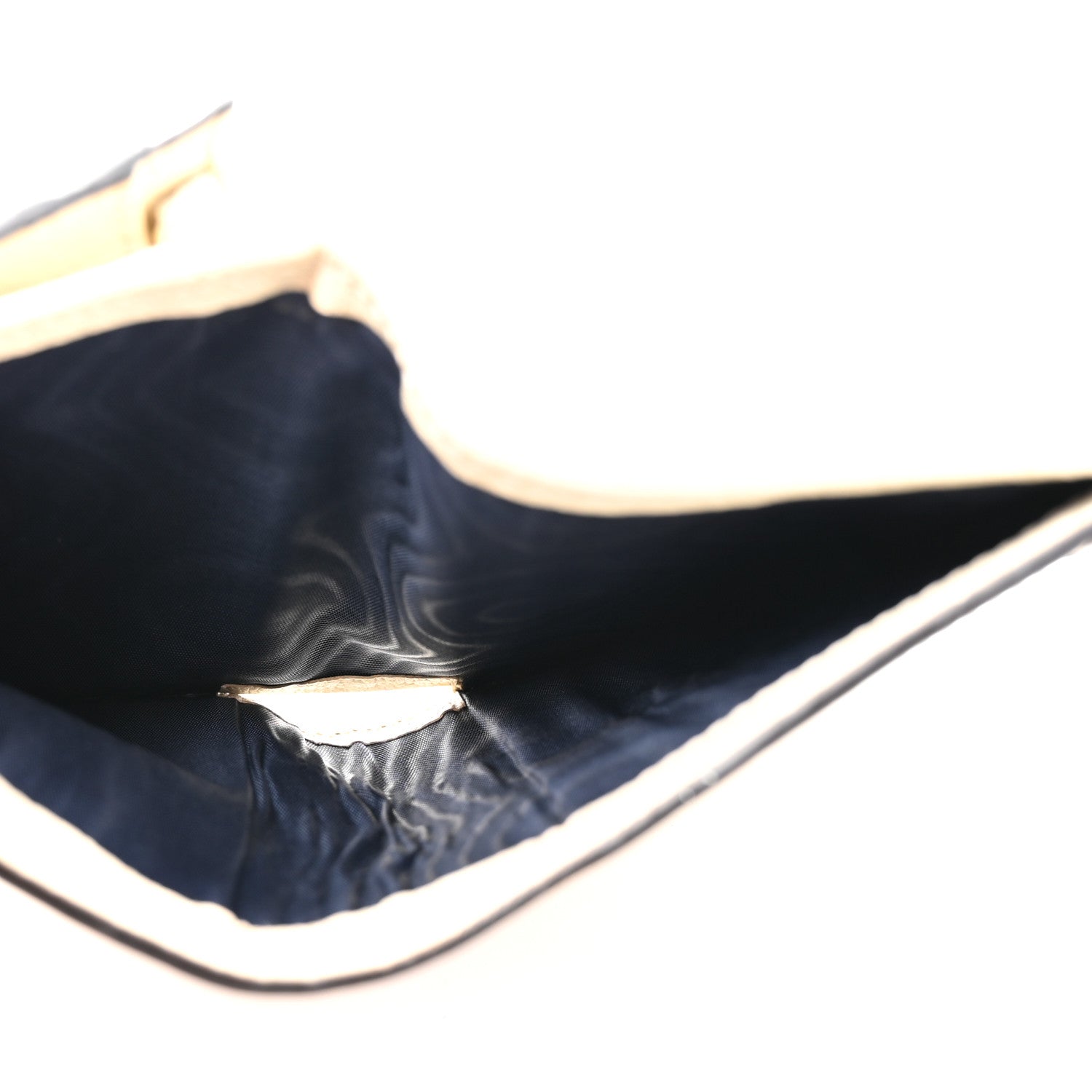 Textured Calfskin Web Ophidia  Case Mystic White