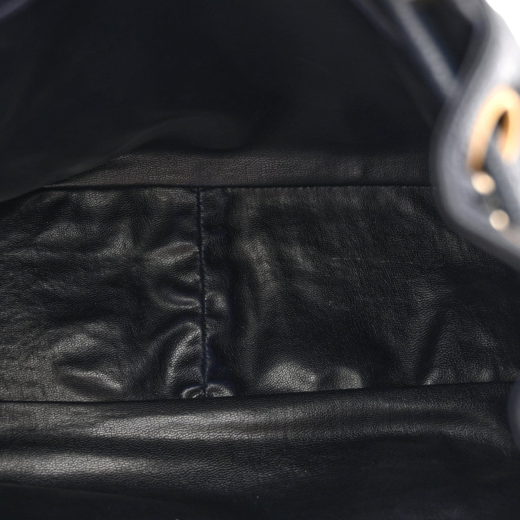 Caviar Quilted CC Drawstring Backpack Navy