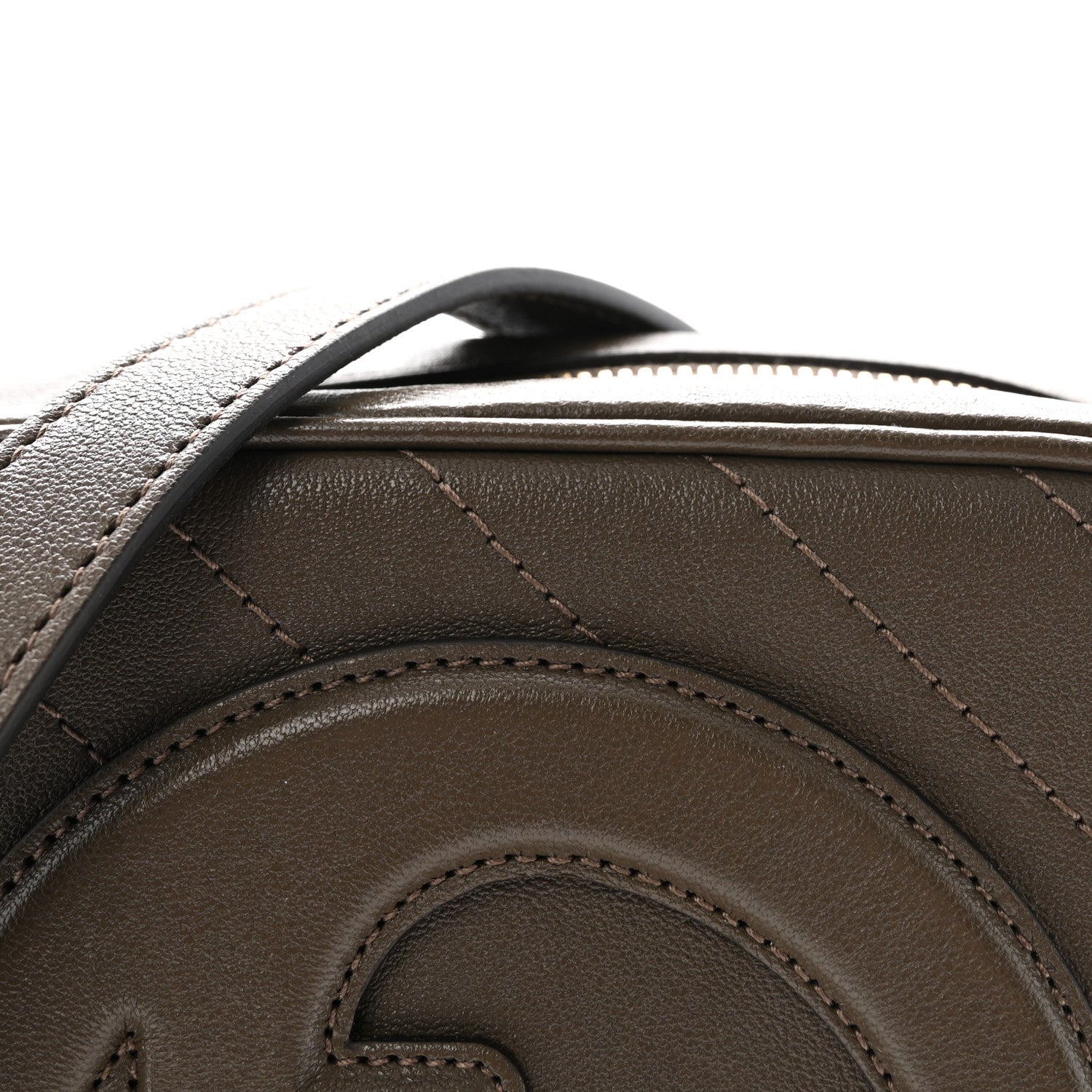 Sakai Be Green Calfskin Diagonal Stitched Small Blondie Shoulder Bag Craclet Brown