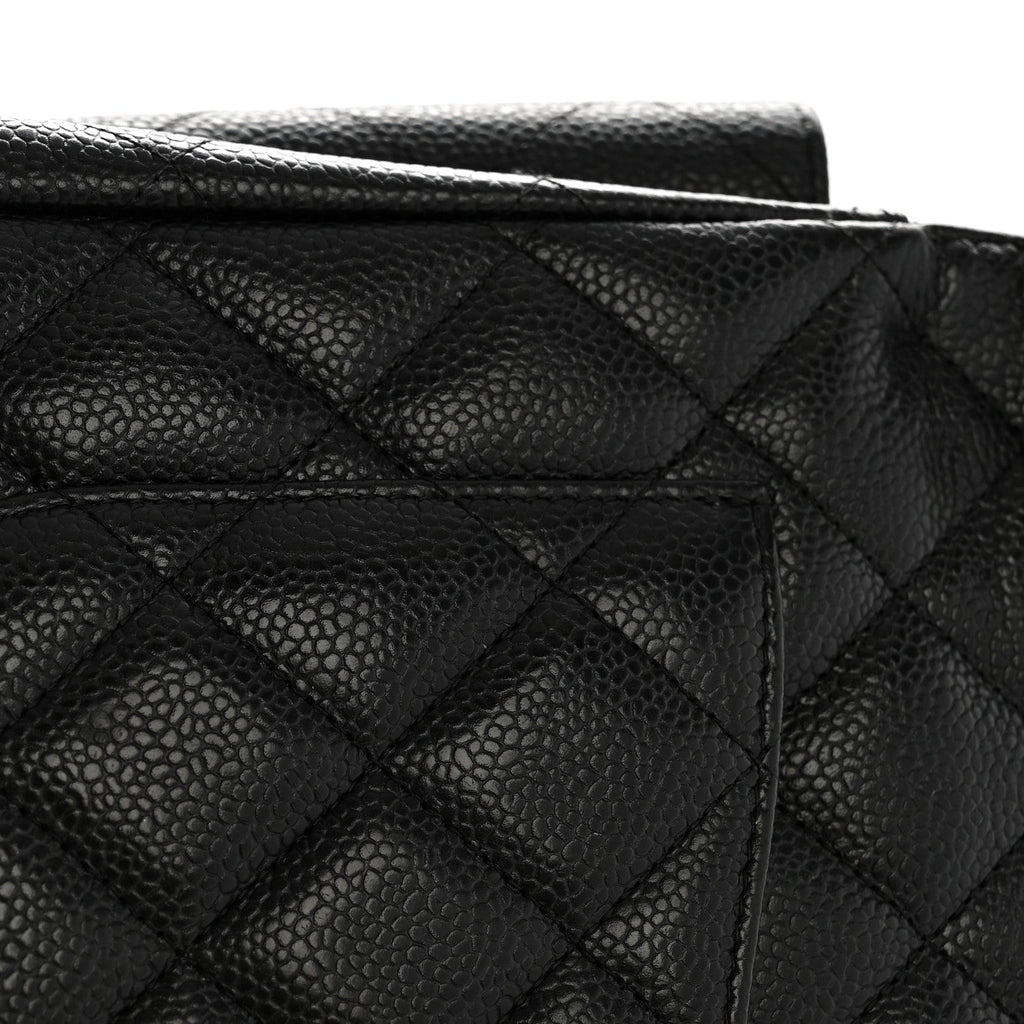 Caviar Quilted Maxi Double Flap Black