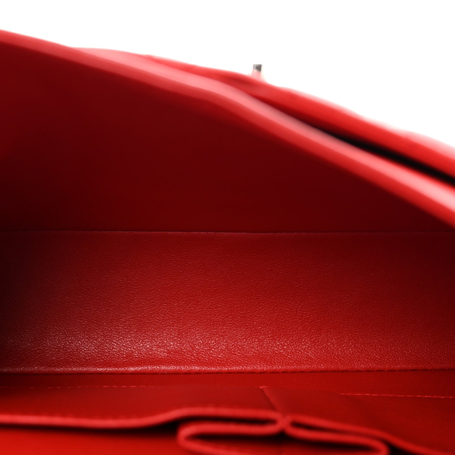 Lambskin Quilted Medium Double Flap Red