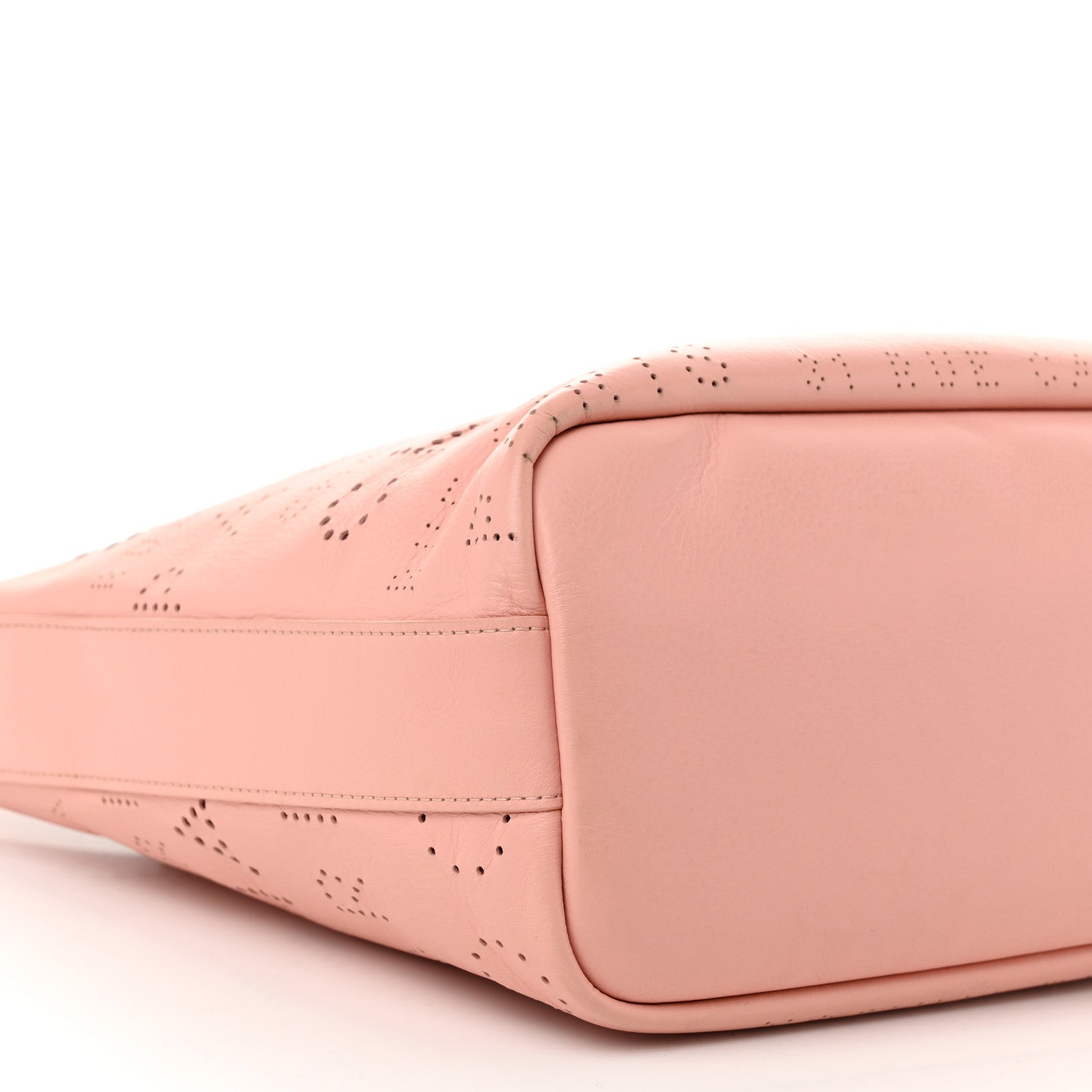 Calfskin Tweed Small Logo Eyelets Shopping Tote Pink