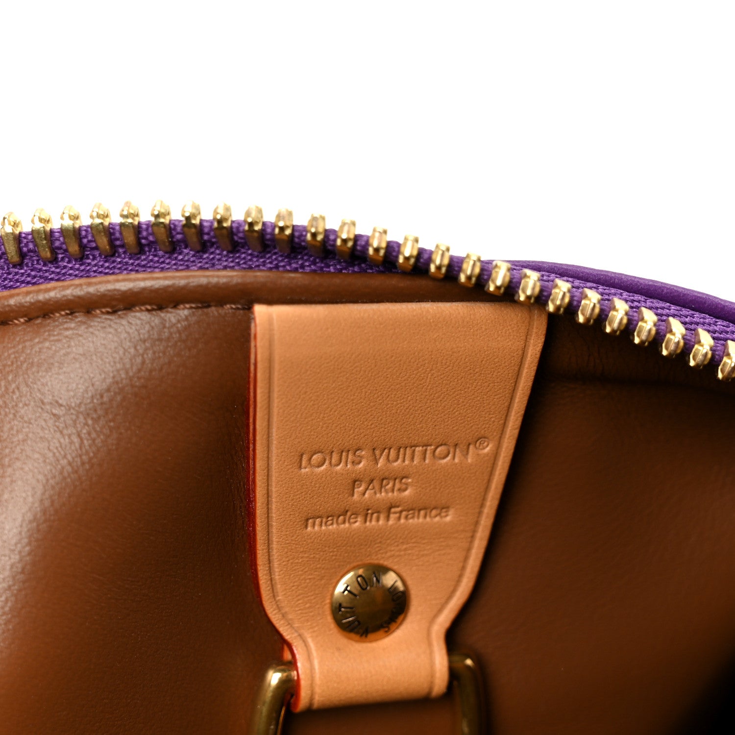 Calfskin Embroidered Monogram Speedy P9 Bandouliere 30 Golden Lotus Purple
