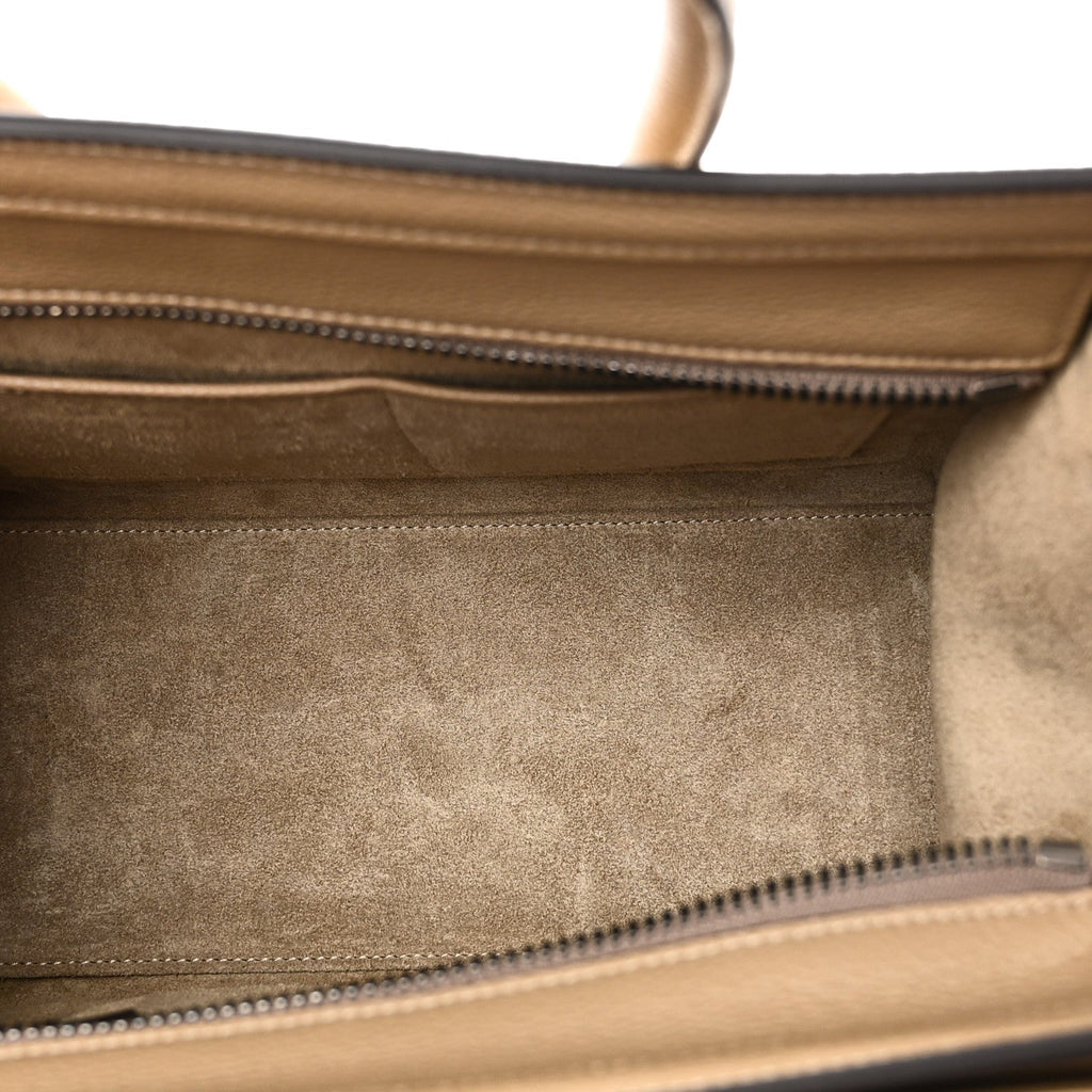 Drummed Calfskin Micro Luggage Dune