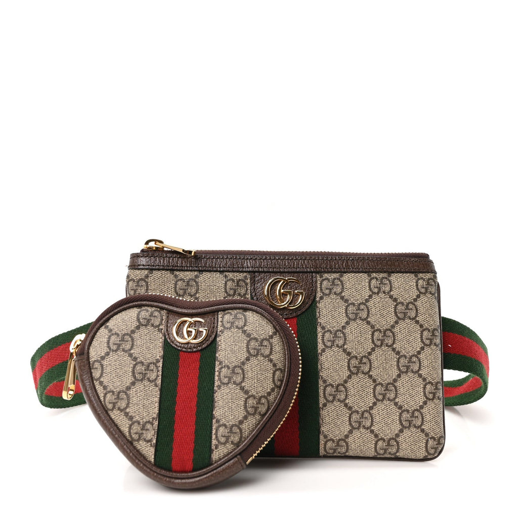 GG Supreme Monogram Web Ophidia Utility Belt Bag 85 34 Beige Ebony New Acero
