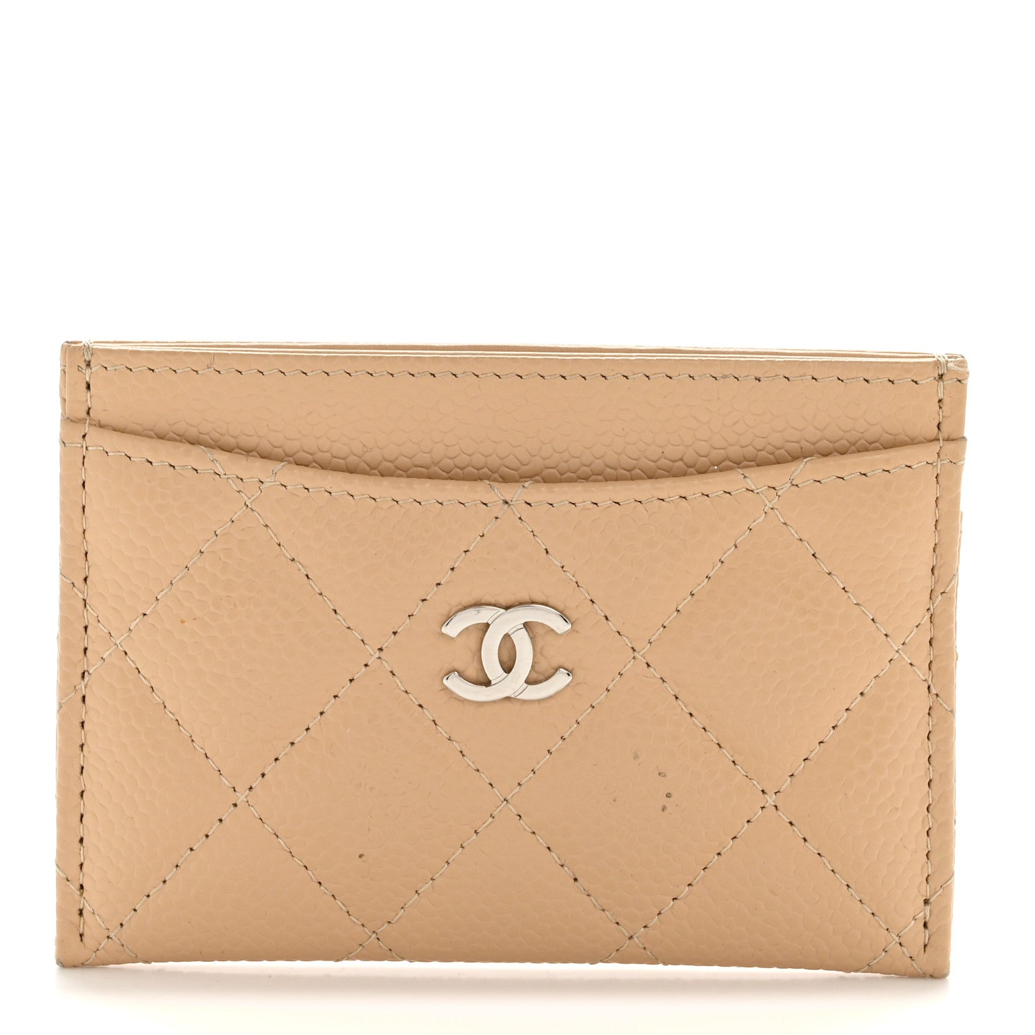 Caviar Quilted  Holder Beige