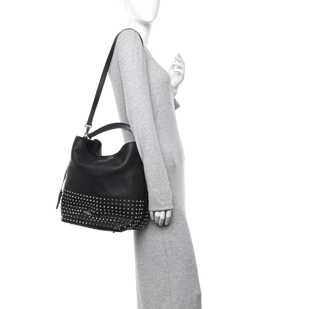 Calfskin Studded Medium Susanna Hobo Black