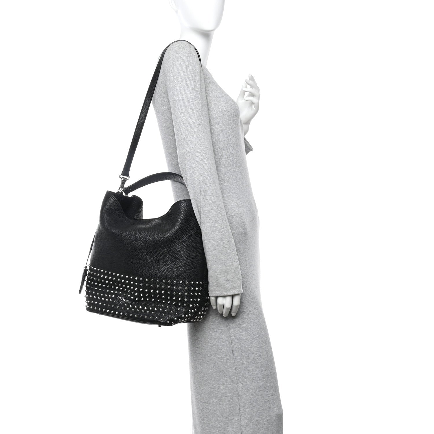 Calfskin Studded Medium Susanna Hobo Black