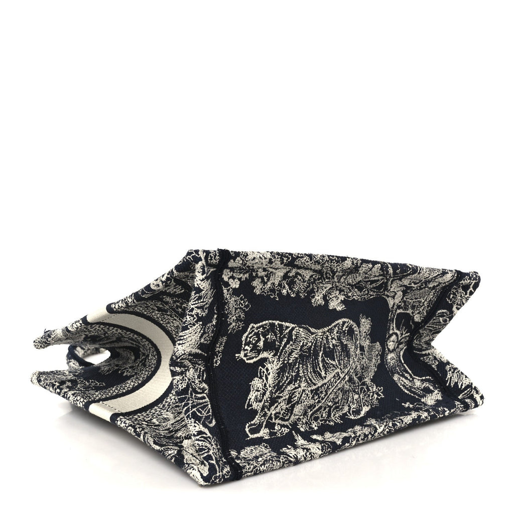 Canvas Embroidered Small Dioriviera Toile De Jouy Book Tote Blue