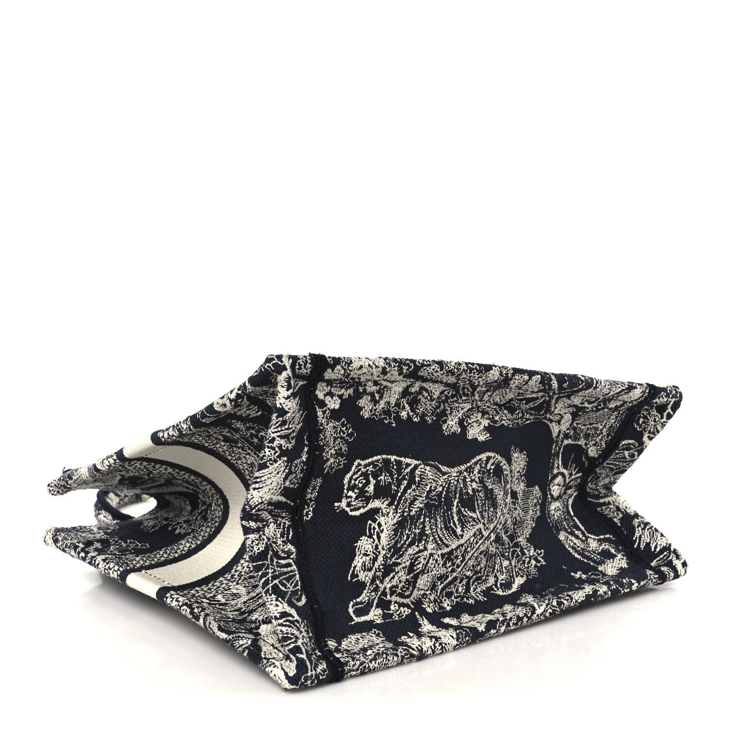 Canvas Embroidered Small Dioriviera Toile De Jouy Book Tote Blue