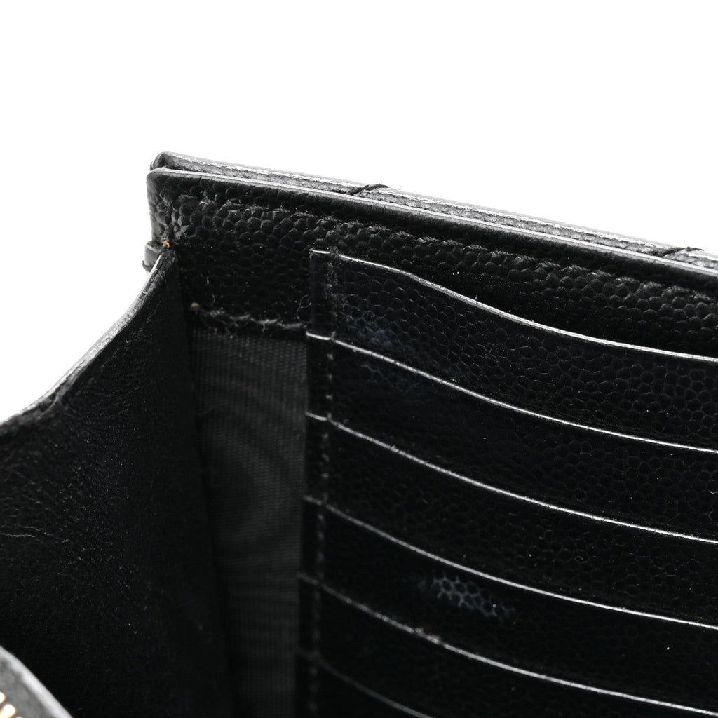 Grain De Poudre Matelasse Chevron Monogram Chain Wallet Black