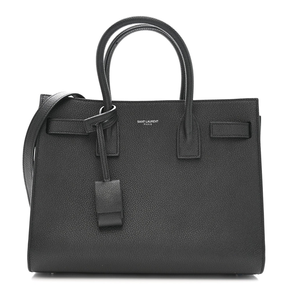 Grained Calfskin Baby Sac De Jour Coal