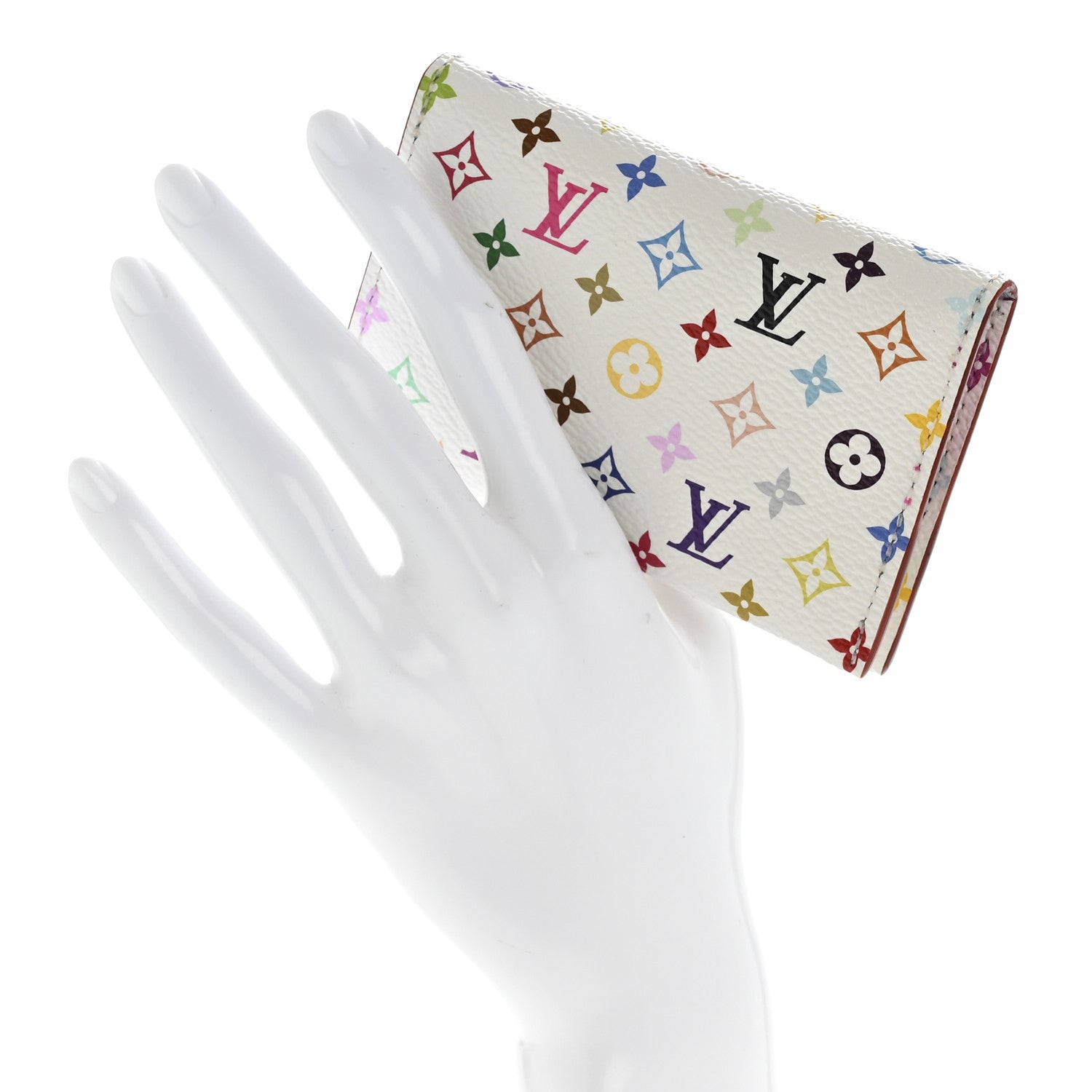 LV X TM Monogram Multicolor Slim  Holder White