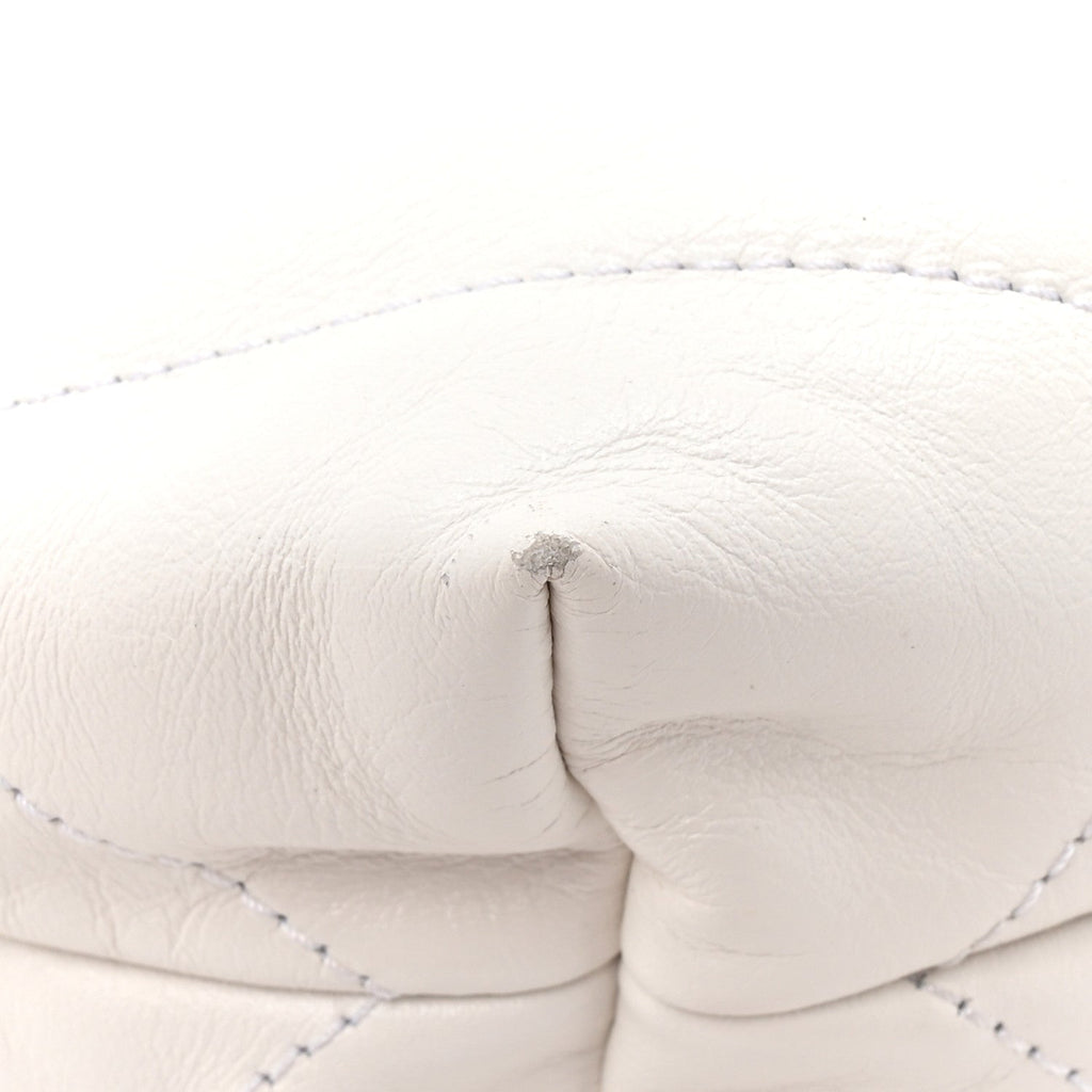 Shiny Calfskin Quilted Small Chanel 22 White
