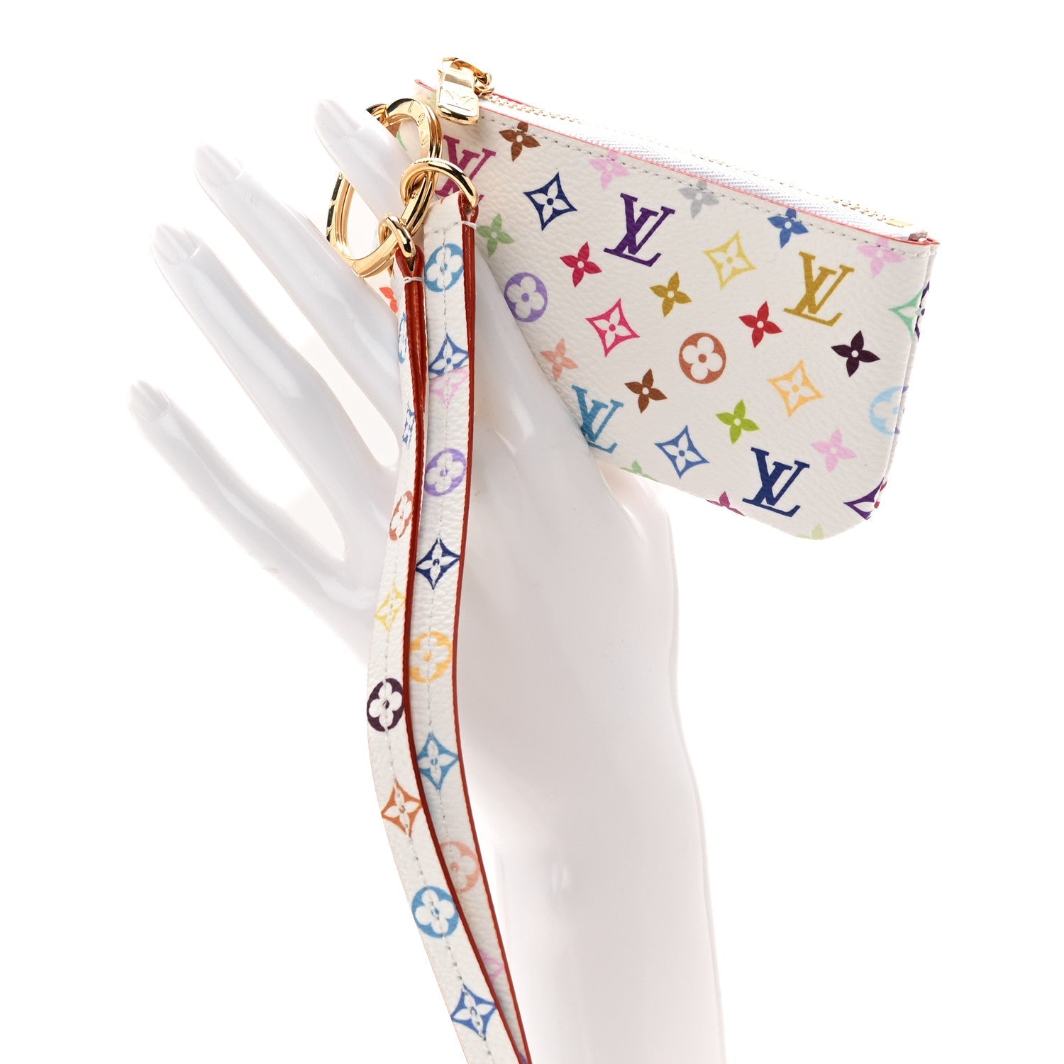 LV X TM Monogram Multicolor Phone Holder White