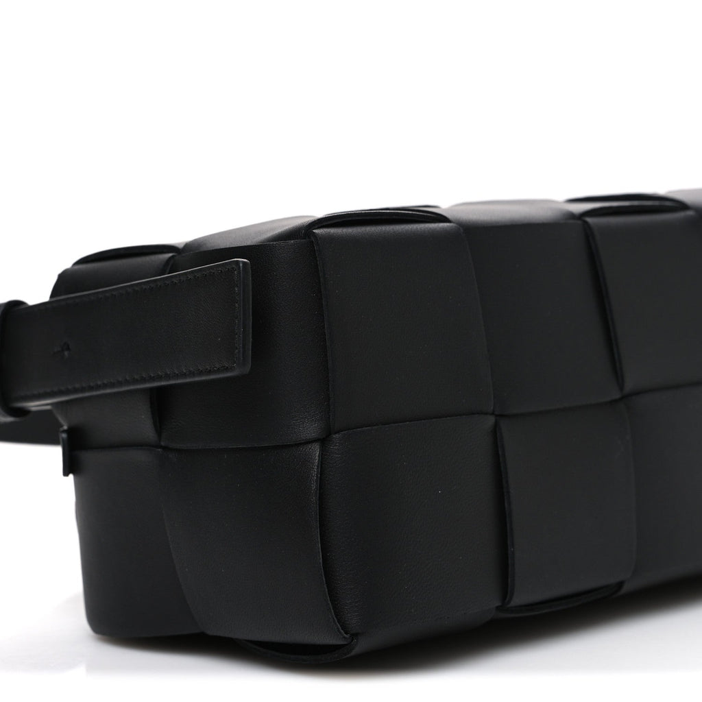 Lambskin Maxi Intrecciato Small Brick Cassette Bag Black
