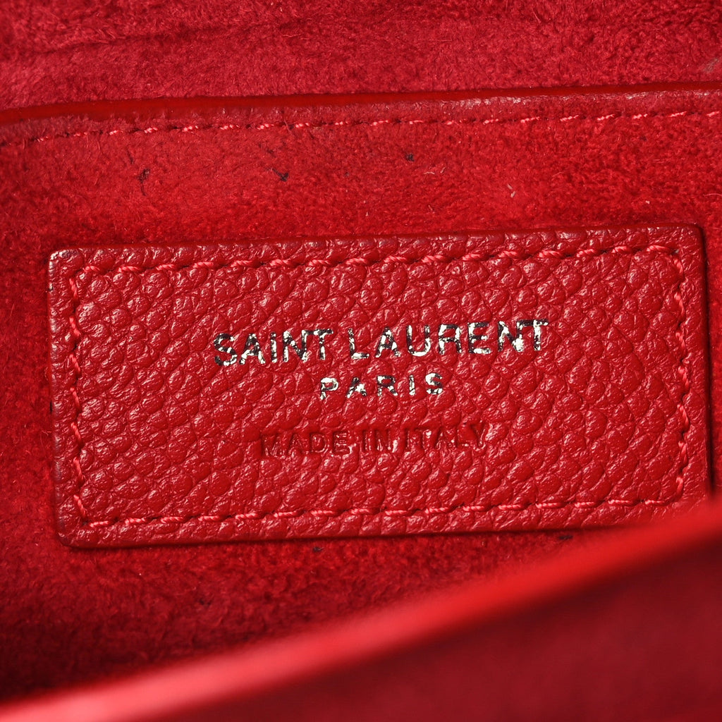Grained Calfskin Medium Monogram Sunset Satchel Red
