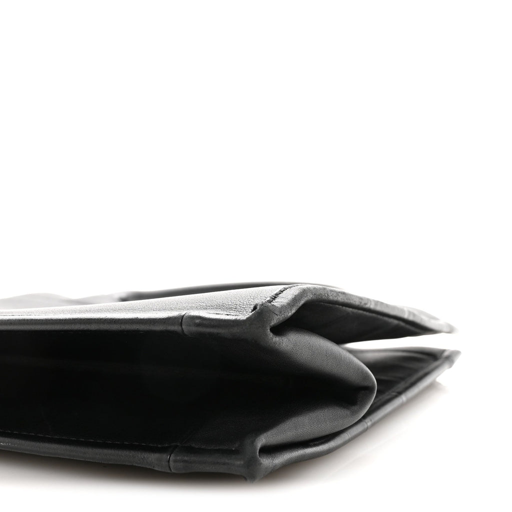 Calfskin Embossed Medium Book Tote Black