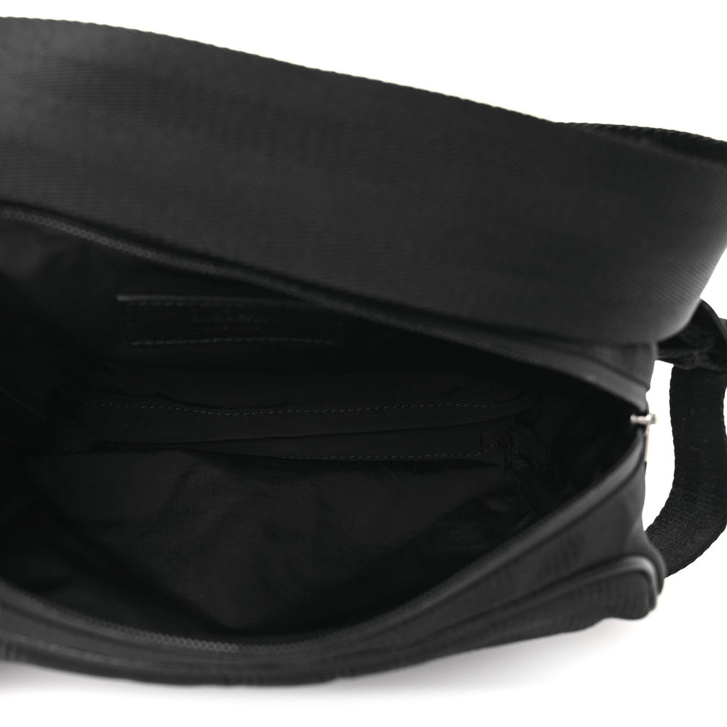 Nylon Jacquard Check Belt Bag Black