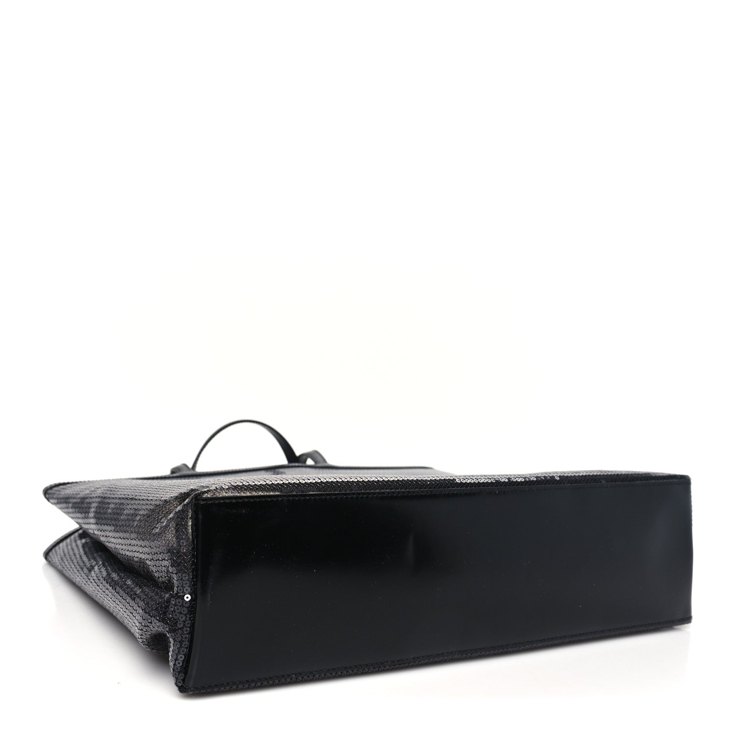 Mesh Sequin Spazzolato Logo Tote Black