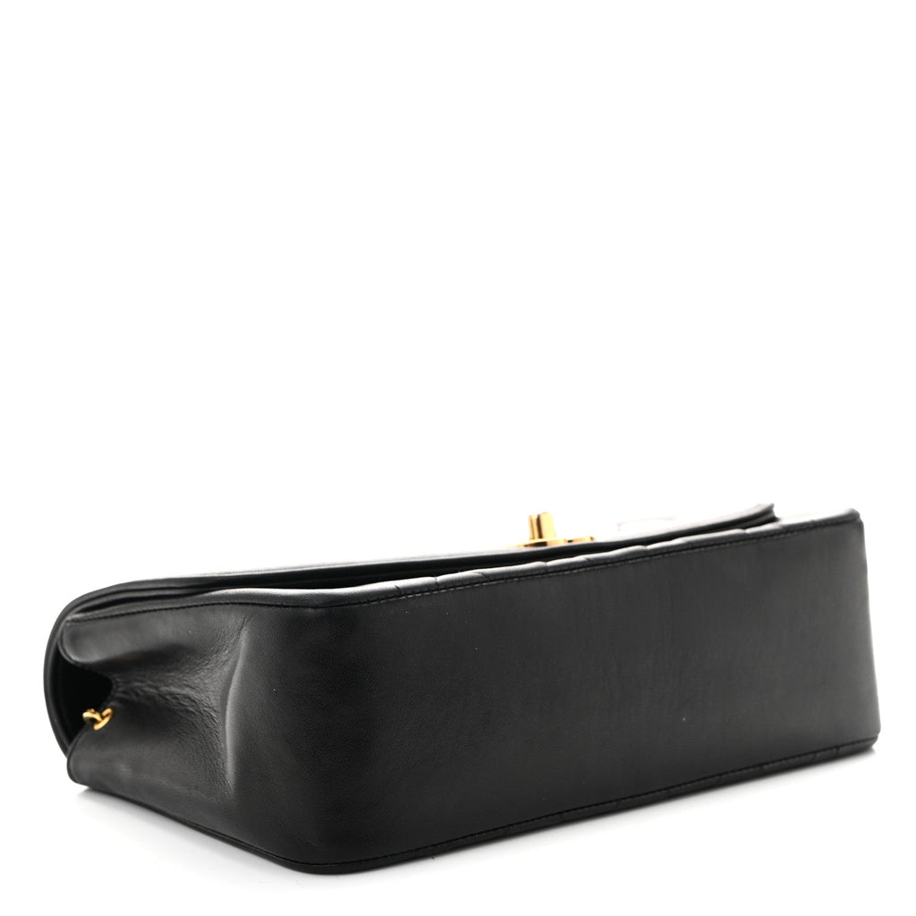 Lambskin Quilted Small Single Flap Black
