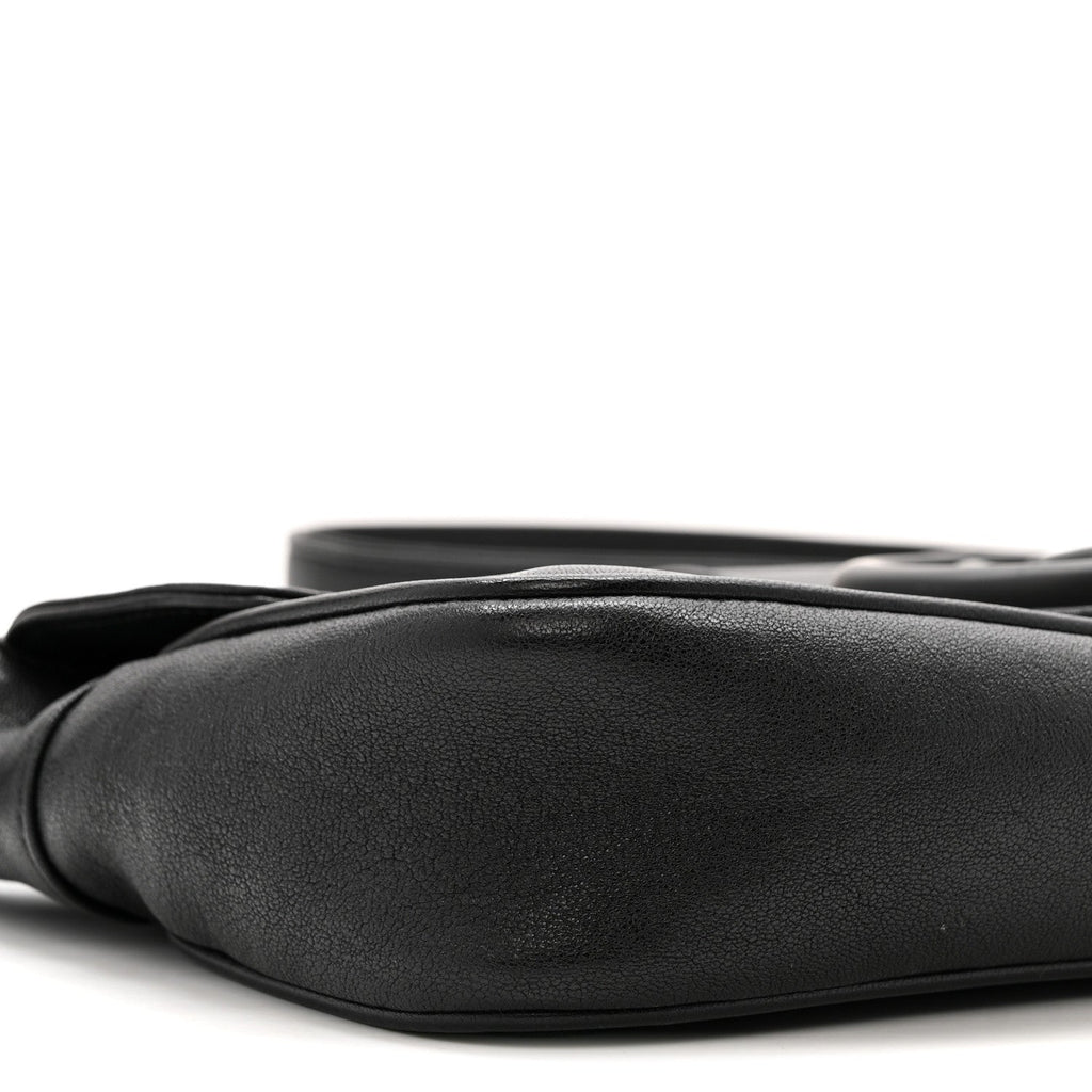 Goatskin Small GG Monochrome Aphrodite Shoulder Bag Black
