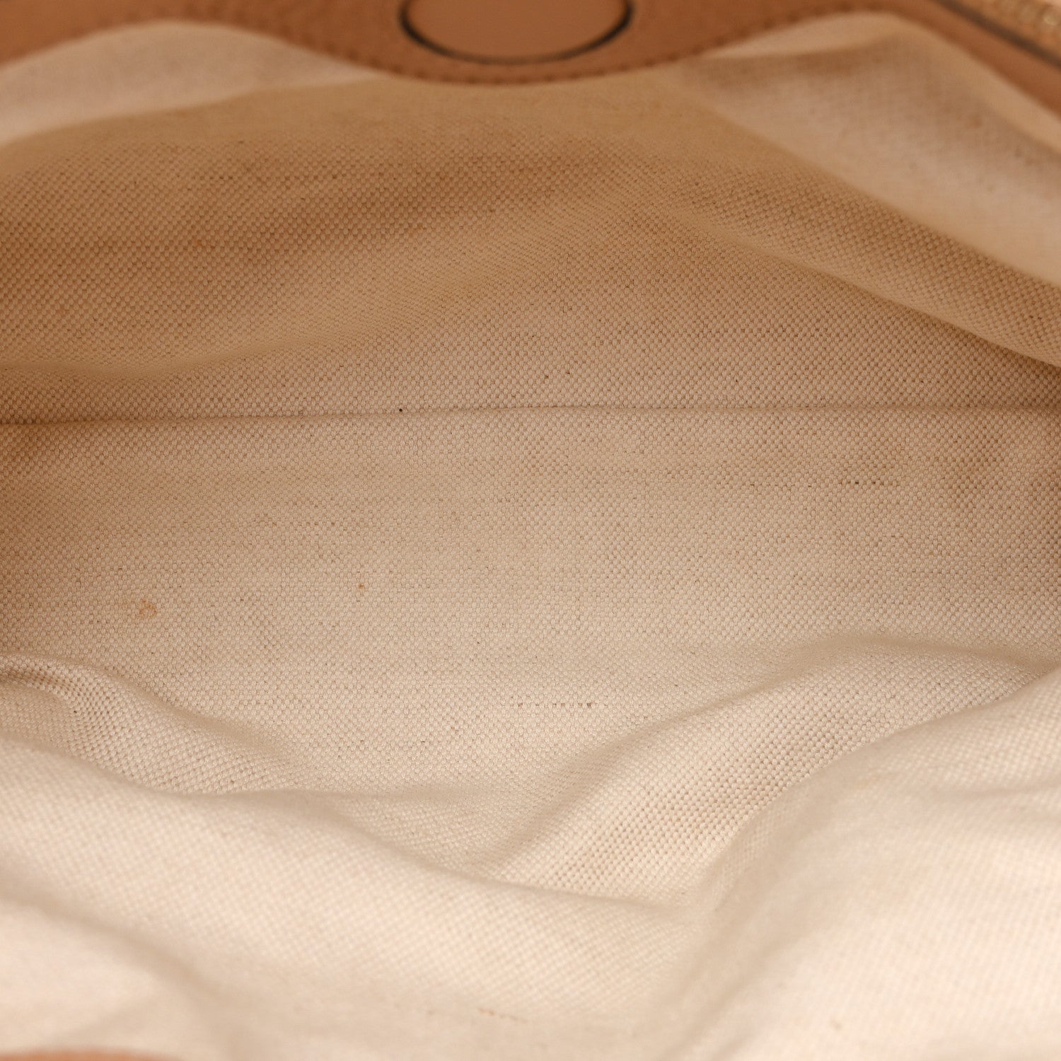 Pebbled Calfskin Medium Bamboo Shopper Tote Camelia
