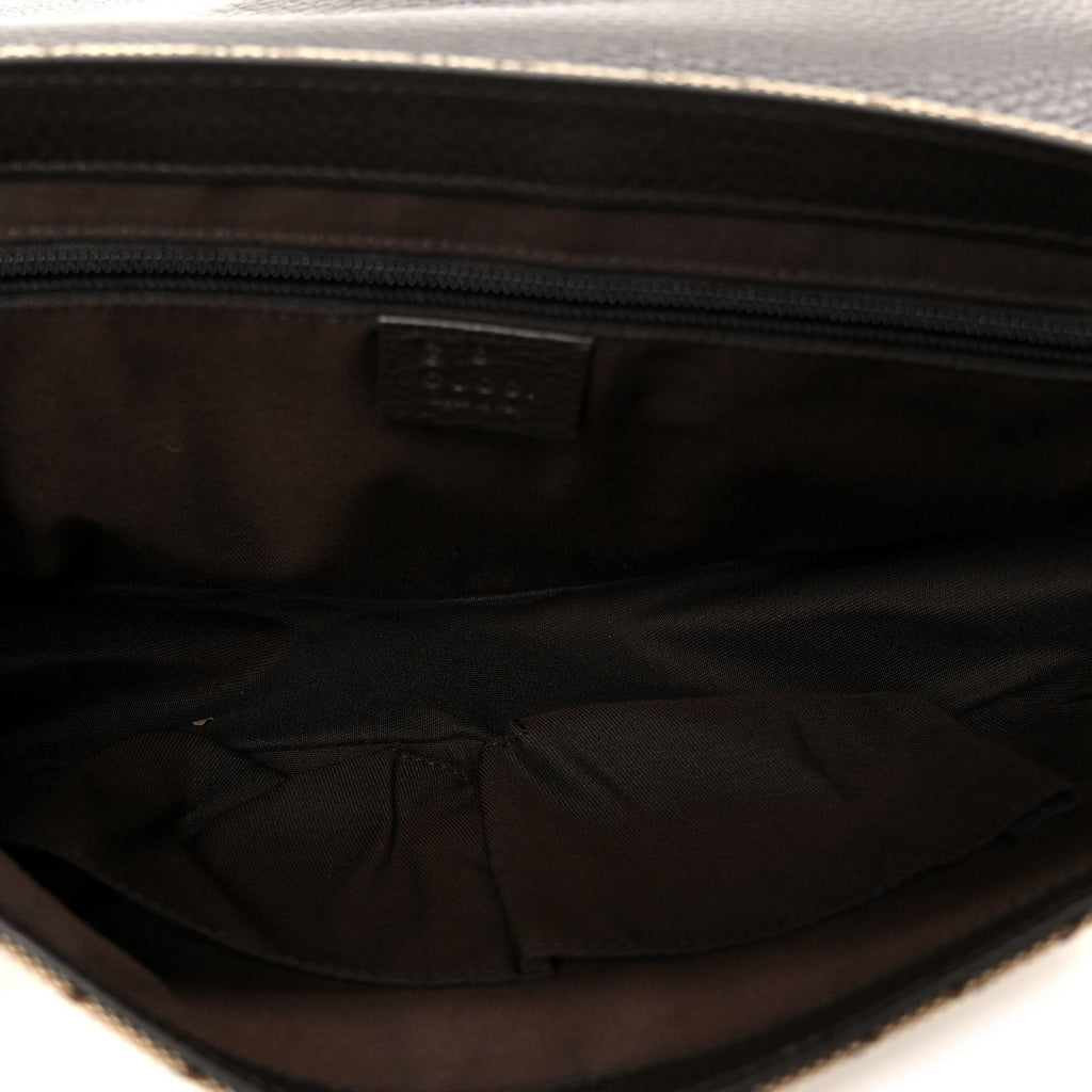 Monogram Flap Messenger Bag Beige Dark Brown