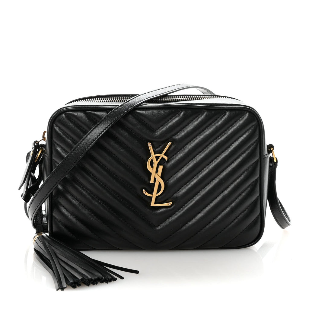 Calfskin Matelasse Monogram Lou Camera Bag Black