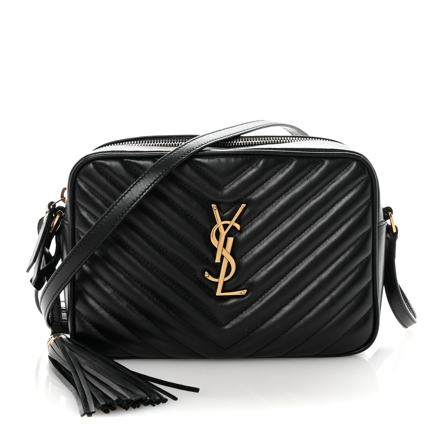 Calfskin Matelasse Monogram Lou Camera Bag Black