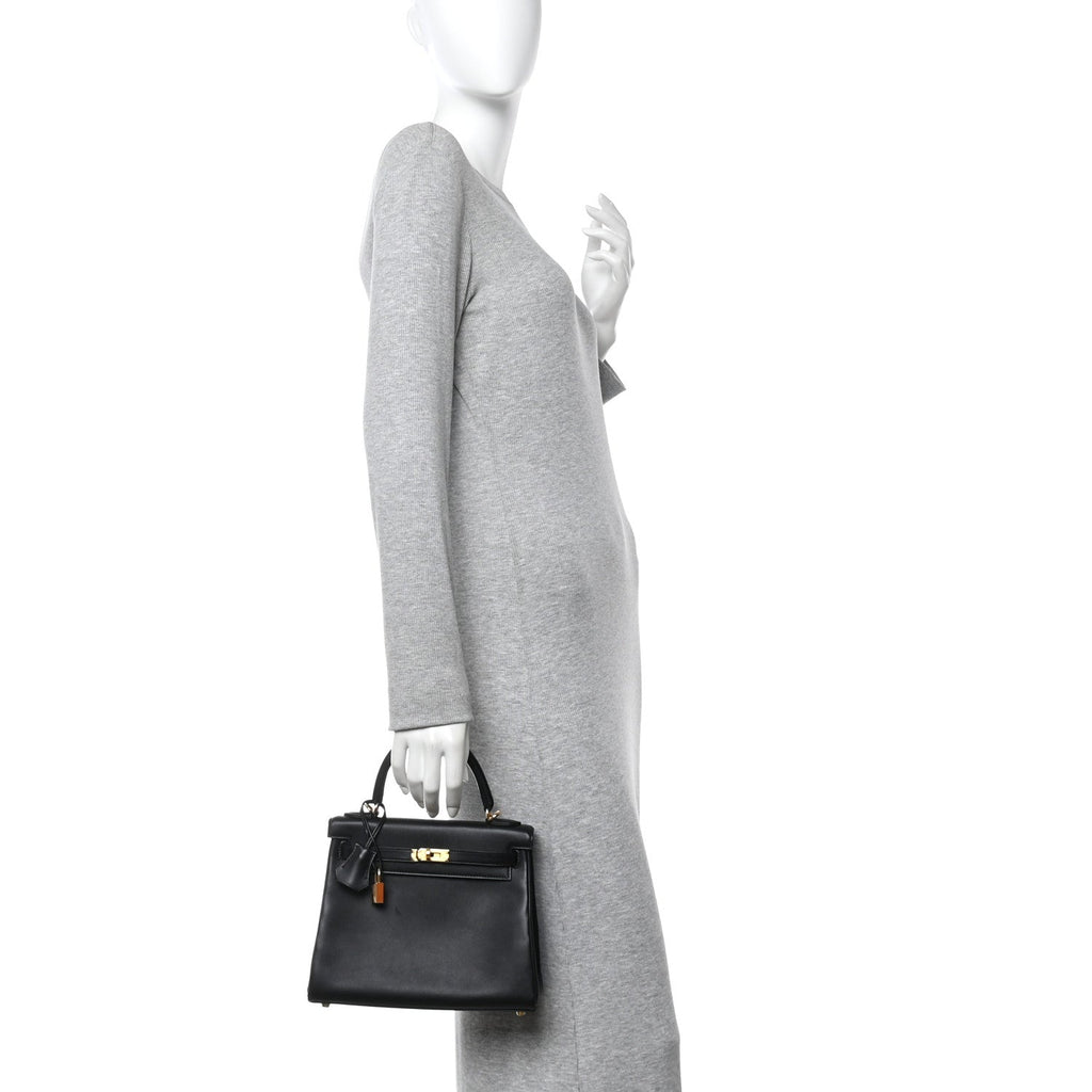Cheri Calfskin Kelly Retourne 25 Black