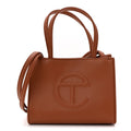 Vegan Leather Small Shopping Bag Tan