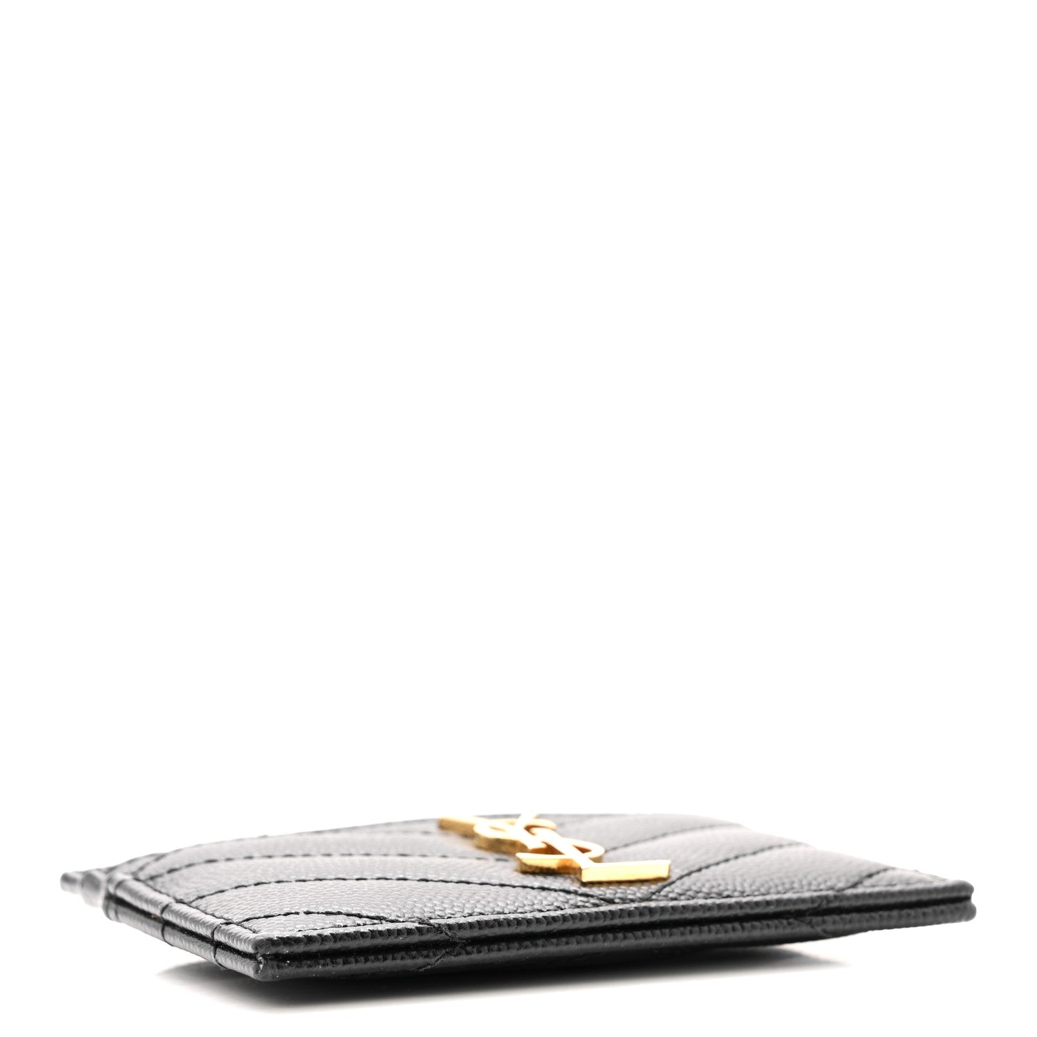 Grain De Poudre Matelasse Chevron Monogram Credit  Case Black