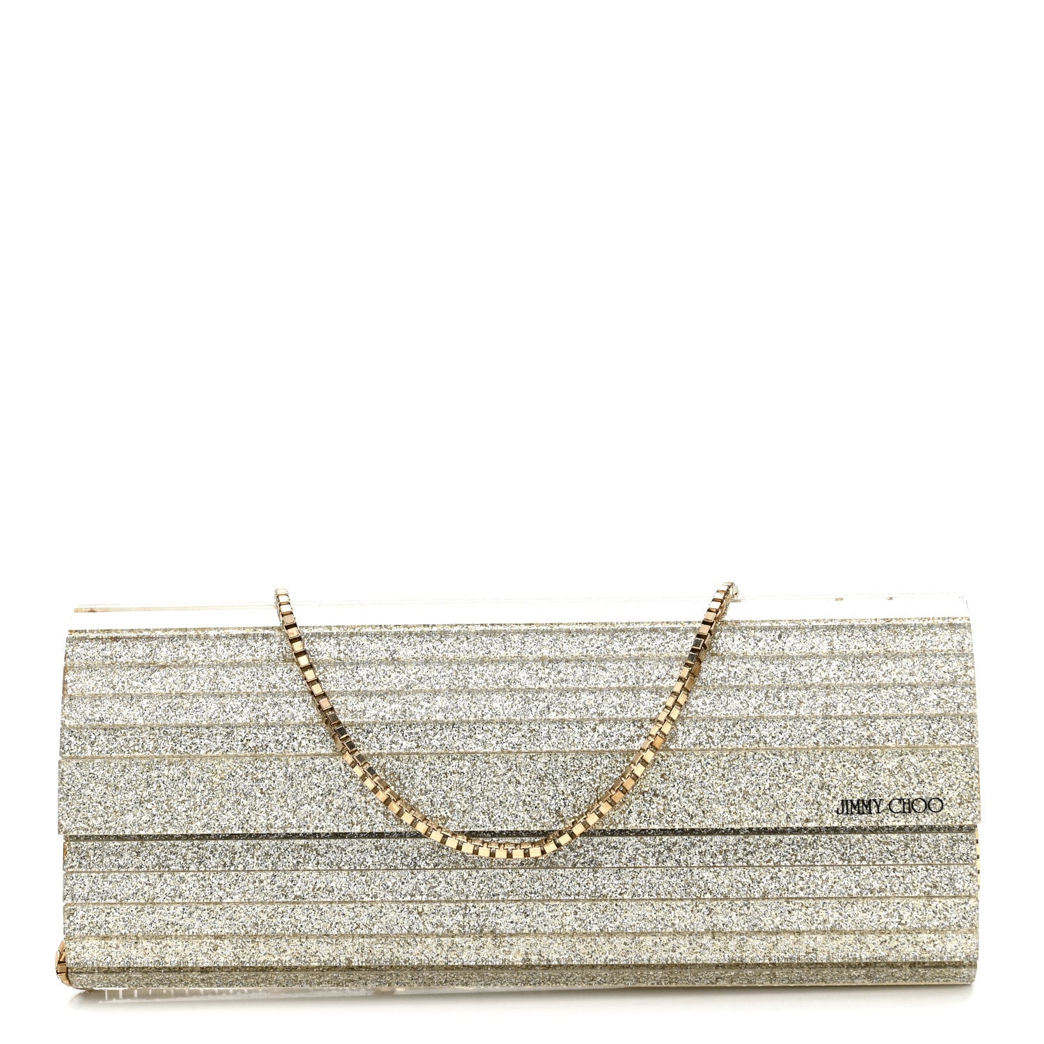 Acrylic Glitter Sweetie Clutch Champagne