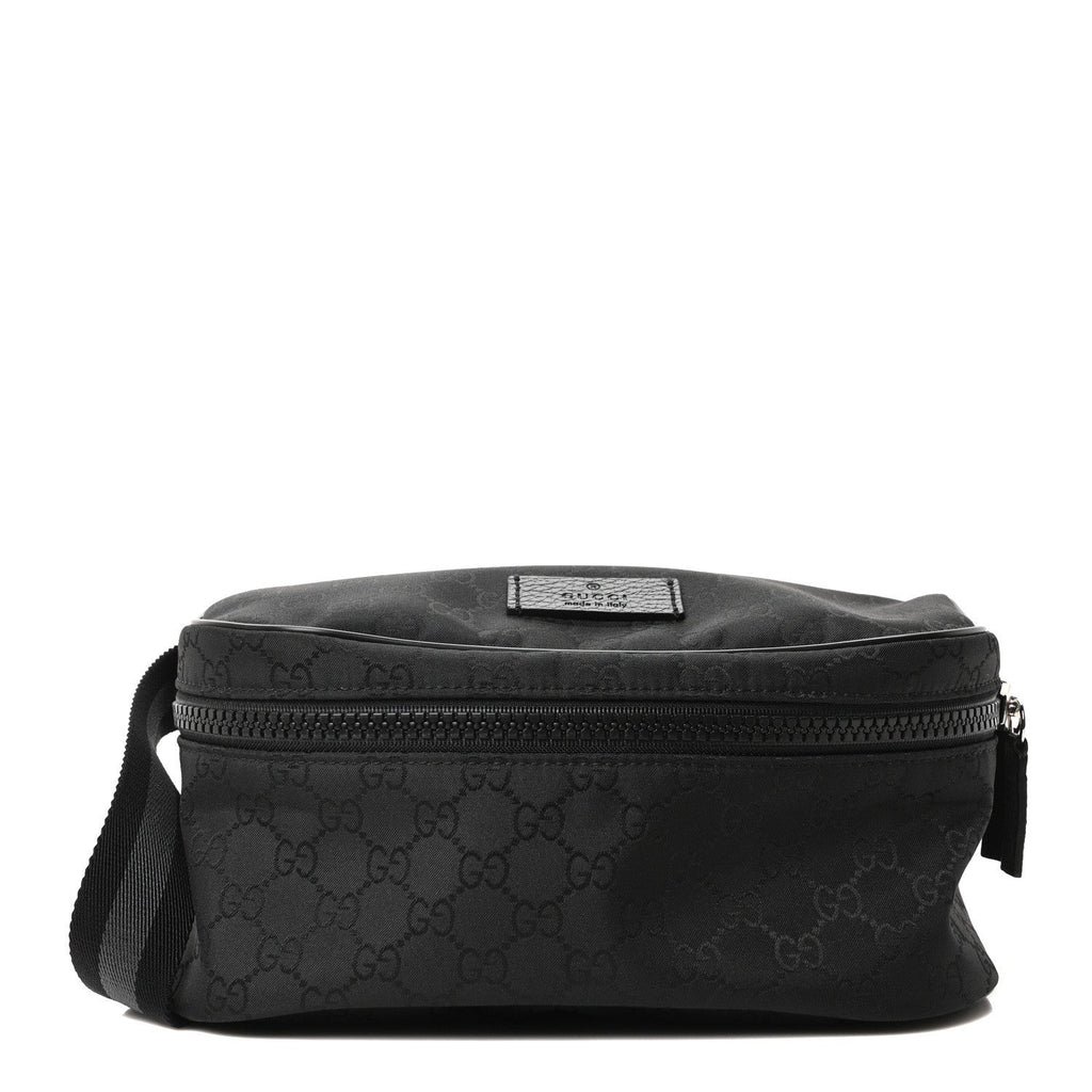 Nylon Monogram Fanny Pack Belt Bag Black