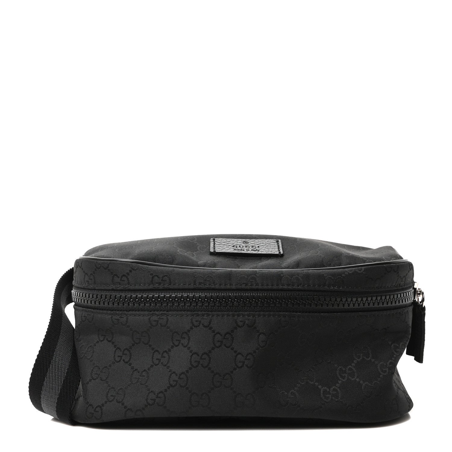 Nylon Monogram Fanny Pack Belt Bag Black