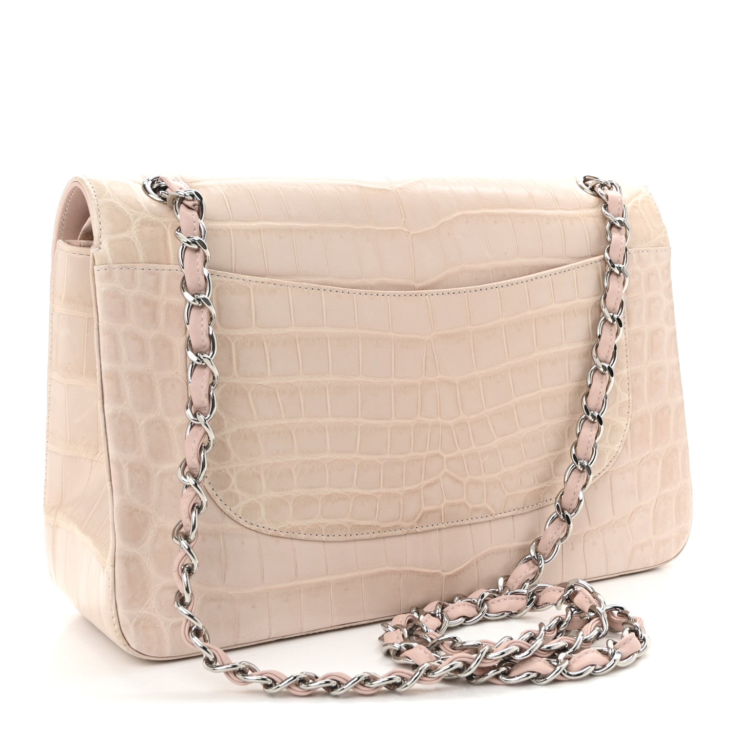 Alligator Jumbo Double Flap Light Pink