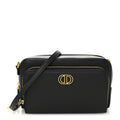 Grained Calfskin Caro Double Pouch Black