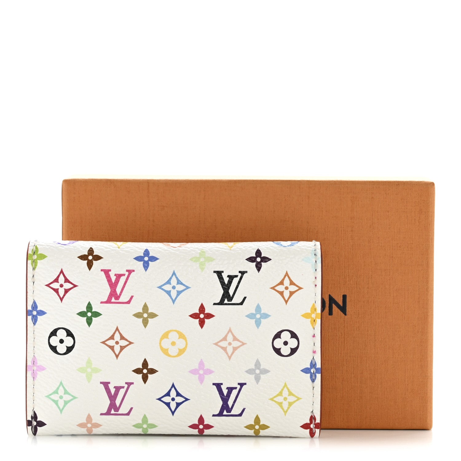 LV X TM Monogram Multicolor Slim  Holder White