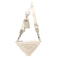 Yarn Raffia Effect Crochet Triangle Shoulder Bag White