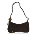 Suede Crocodile Embossed Le Bisou Dark Brown