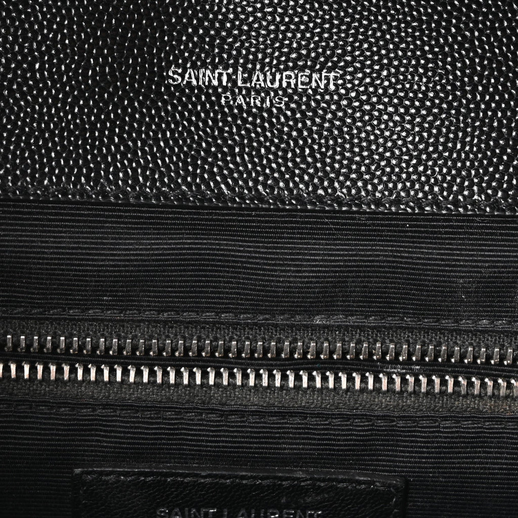 Grain De Poudre Textured Mixed Matelasse Large Triquilt Monogram Satchel Black
