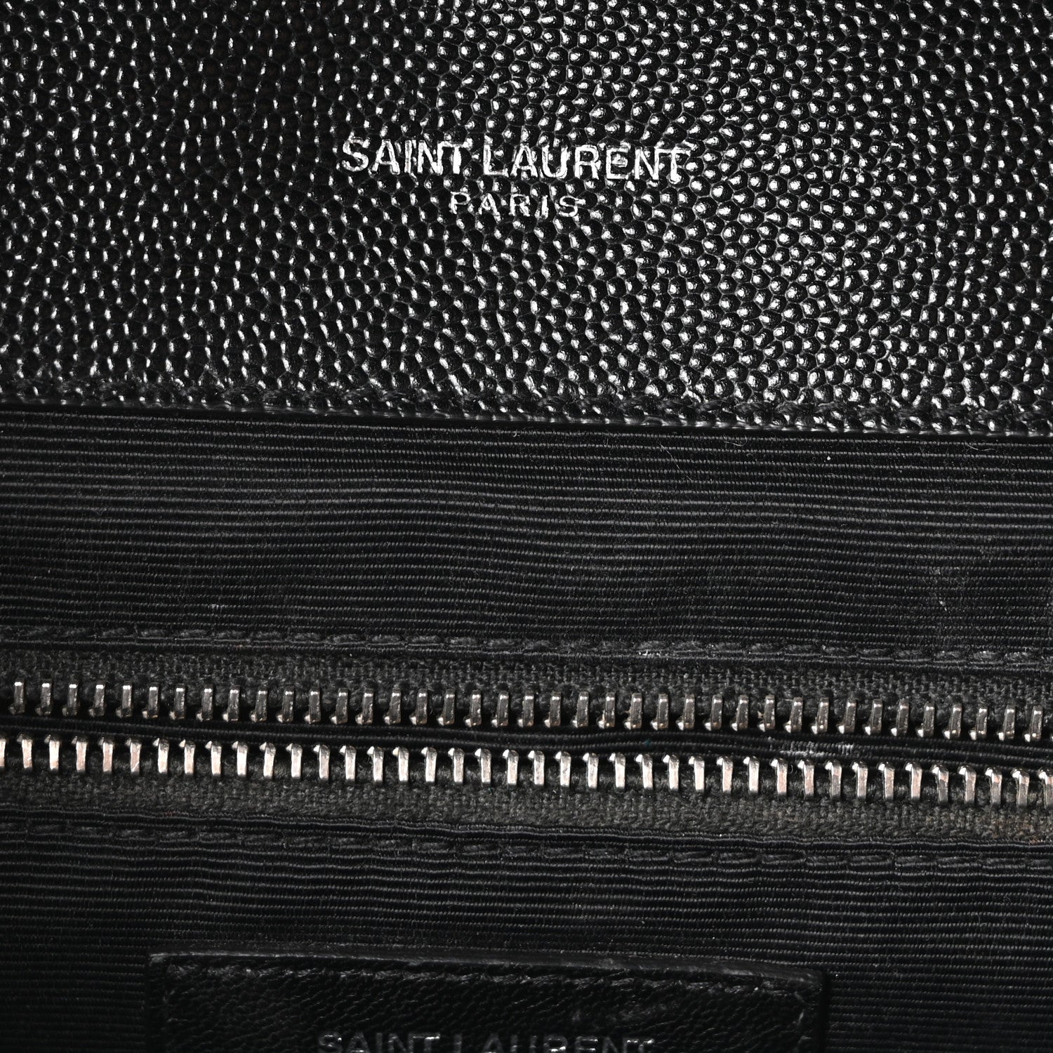 Grain De Poudre Textured Mixed Matelasse Large Triquilt Monogram Satchel Black