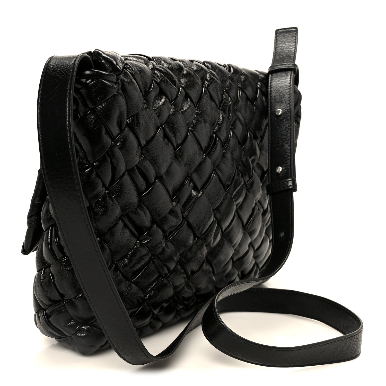 Calfskin Intreccio Kalimero Messenger Black