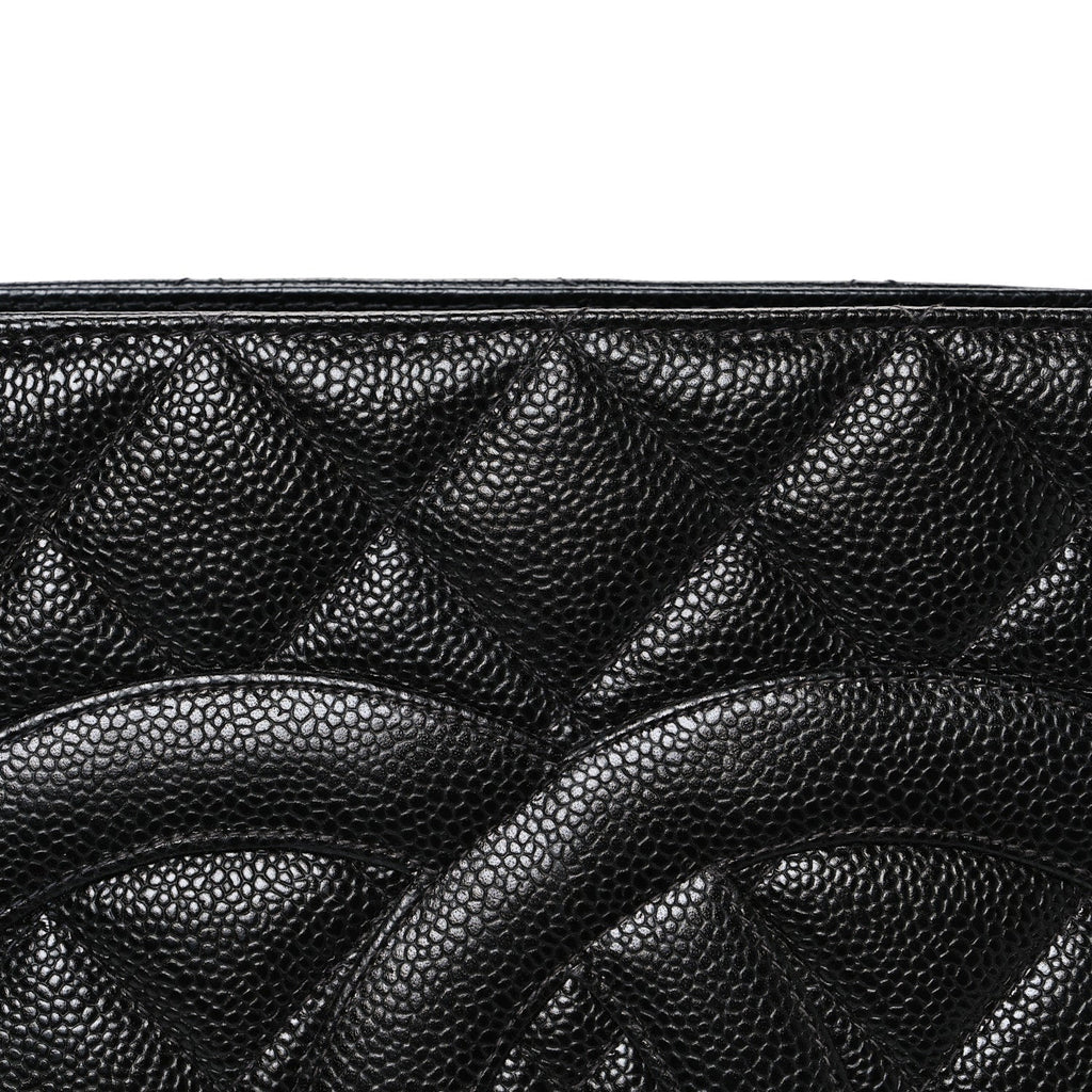 Caviar Quilted Medallion Tote Black