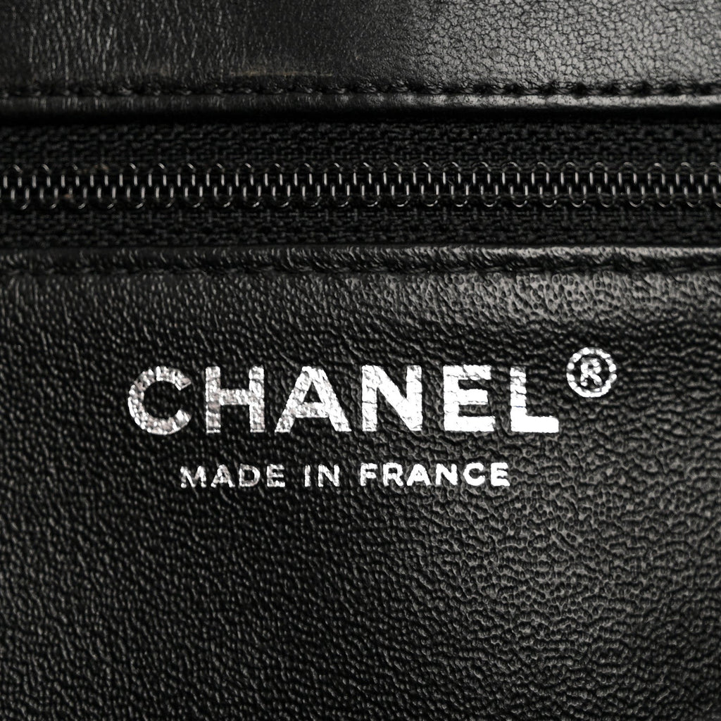 Lambskin Quilted Flap Clutch Black