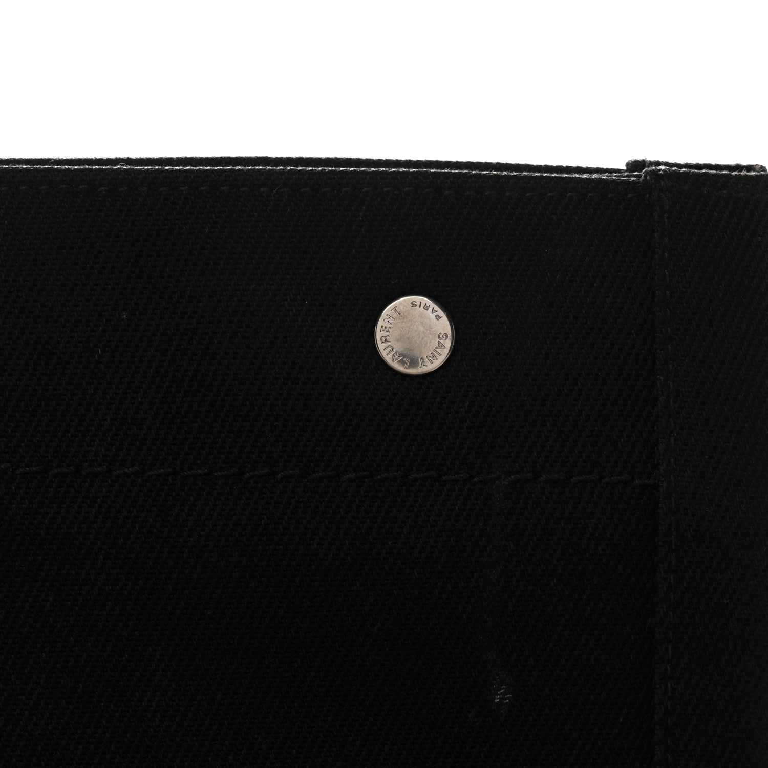 Linen Calfskin Rive Gauche Tote Black