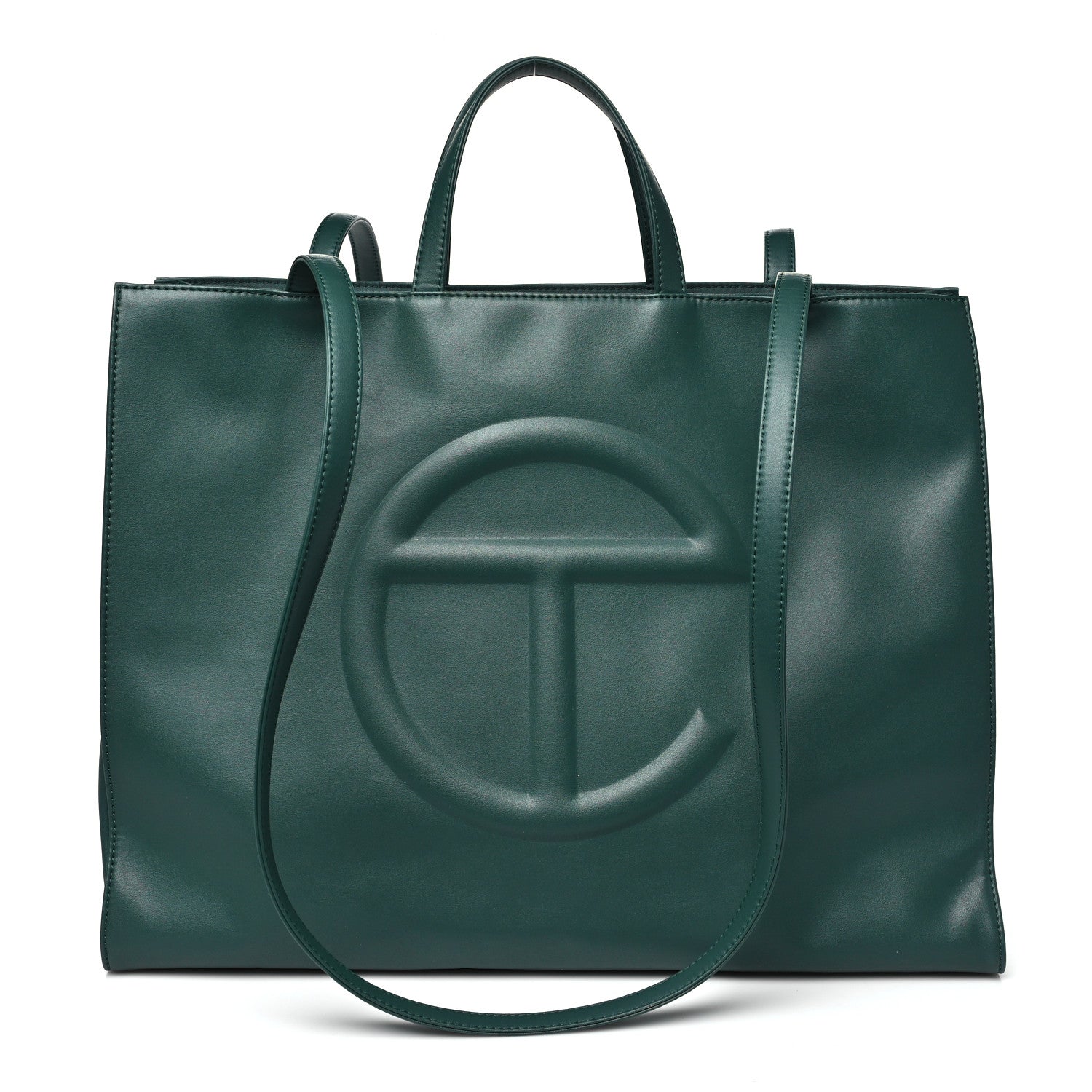 Vegan Leather Large Shopping Bag Dark Olive