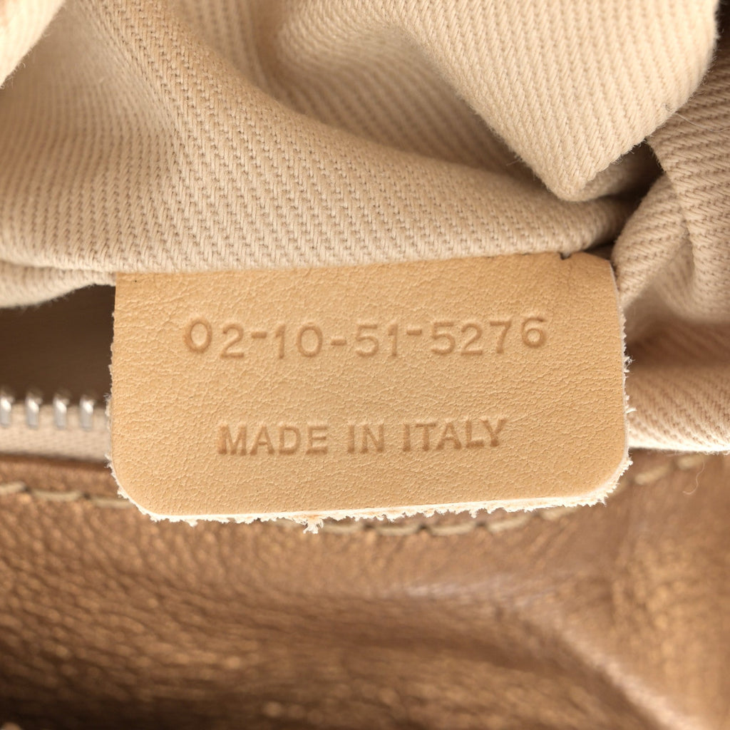 Metallic Calfskin Medium Paddington Satchel Gold